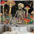 thumbnail image 2 of Shiartex Mushroom Skull Tapestry, Romantic Constellation Flower Plant Skeleton Tapestries Aesthetic Wall Hanging decor for Living Room Bedroom (Mushroom Skull, Multi Size) Painting, 2 of 6