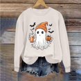 thumbnail image 4 of Cmfcve Women's Halloween Town Sweatshirt Long Sleeve Spooky Season Pullover Blouse Vintage Printed Cotton Shirts, 4 of 4