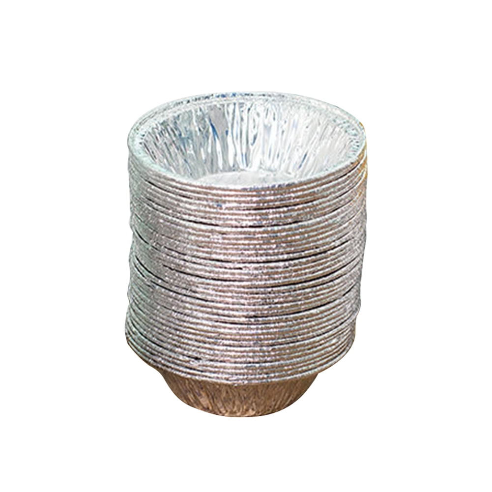 Yucurem 100pcs/set Disposable Tin Foil Egg Tart Molds Cupcake Pan Round