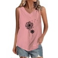 thumbnail image 1 of Birdeem Blouses pour Femmes T-Shirt Décontracté en Coton et Lin à Manches Courtes Col Rond Boutonné, 1 of 12
