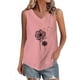 thumbnail image 2 of Fiudx Ropa de Mujer Camiseta con Botones y Cuello Redondo de Manga Corta con Estampado Pequeño Informal y de Lino para Mujer, 2 of 4