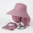 thumbnail image 4 of SAWOBUUN Women Sun Hat Wide Brim Breathable Fishing Hat UV Protection Lightweight Cap with Face Cover, 4 of 7