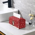 thumbnail image 2 of FUIALDOLG Rectangular Tissue Box Cover, Pu Leather Rectangle Tissue Box Holder with Bottom Buckle Modern Stylish Facial Organizer for Home, Car, Hotel, Office 9.7"X5.2"X5.1" (Cute Kitty Christmas), 2 of 7