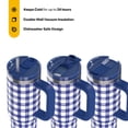 thumbnail image 3 of RTIC 30 oz Tumbler, Ceramic Lined, Leak-Resistant Straw Lid, Road Trip, Cobalt Gingham, 3 of 9