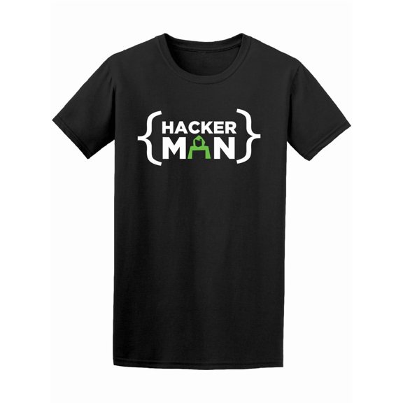 Cool Hacker Man T-Shirt Men -Image by Shutterstock, Male Medium