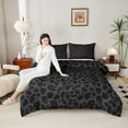 thumbnail image 4 of Feelyou Fashion Leopard Print Bedding Comforter Set for Kids, Cartoon Cheetah Animal Twin Comforter Sets, Black Dots Reversible Bedding Set, Breathable Home Decor, 2-Piece, 4 of 8