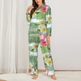 thumbnail image 2 of Gaeub Tropical Flamingo Women' Long-Sleeve Shirt and Full-Length Bottom Pajama Set Loungewear Soft Pjs Sleepwear Set-Large, 2 of 7