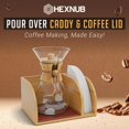 thumbnail image 2 of HEXNUB - Caddy y tapa para cafetera de goteo Soporte de bambú compatible con garrafas de café Chemex Bodum Cosori Estera resistente al calor Soporte de filtro para cafetera de goteo - Estera marrón, 2 of 5