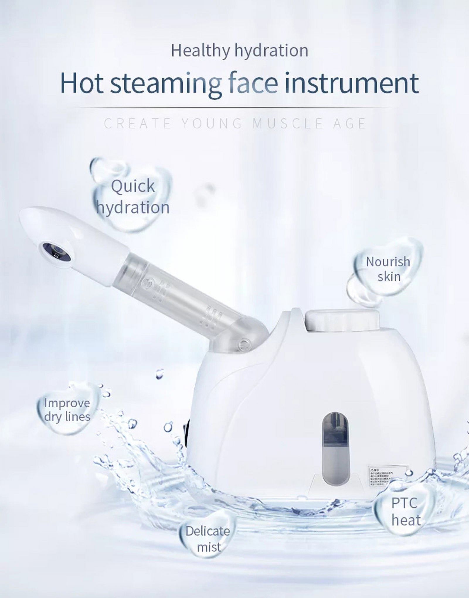 Ozone Facial Vaporer Facial Deep Cleaning Warm Mist Humidifier Spray Salon Home Spa Skin Care Whitening