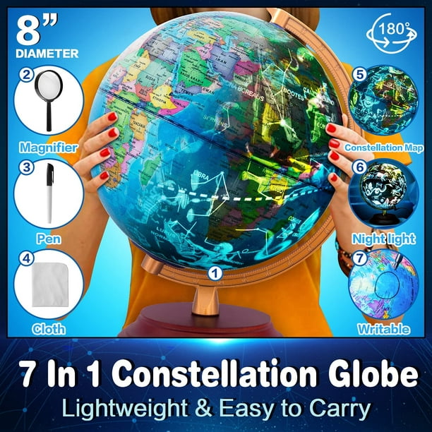Globe terrestre illuminé 2en1 avec constellations - Funique - Boutique en  ligne de jeux et matériel pédagogique de sciences au Québec, Canada