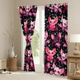 thumbnail image 4 of Feelyou Kawaii Pink Bat Black Out Curtains for Kids, Magic Romantic Animal Curtains Pack of 2 (42x63 Each), Cartoon Stars Print Bedroom Curtains, Window Curtains Decor, 4 of 7