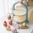 thumbnail image 4 of Juego de pastel de postre de madera, juego de comida, juego de simulación para niños, juego de fiesta de té para niñas pequeñas, cocina de juego de madera Montessori, 4 of 5