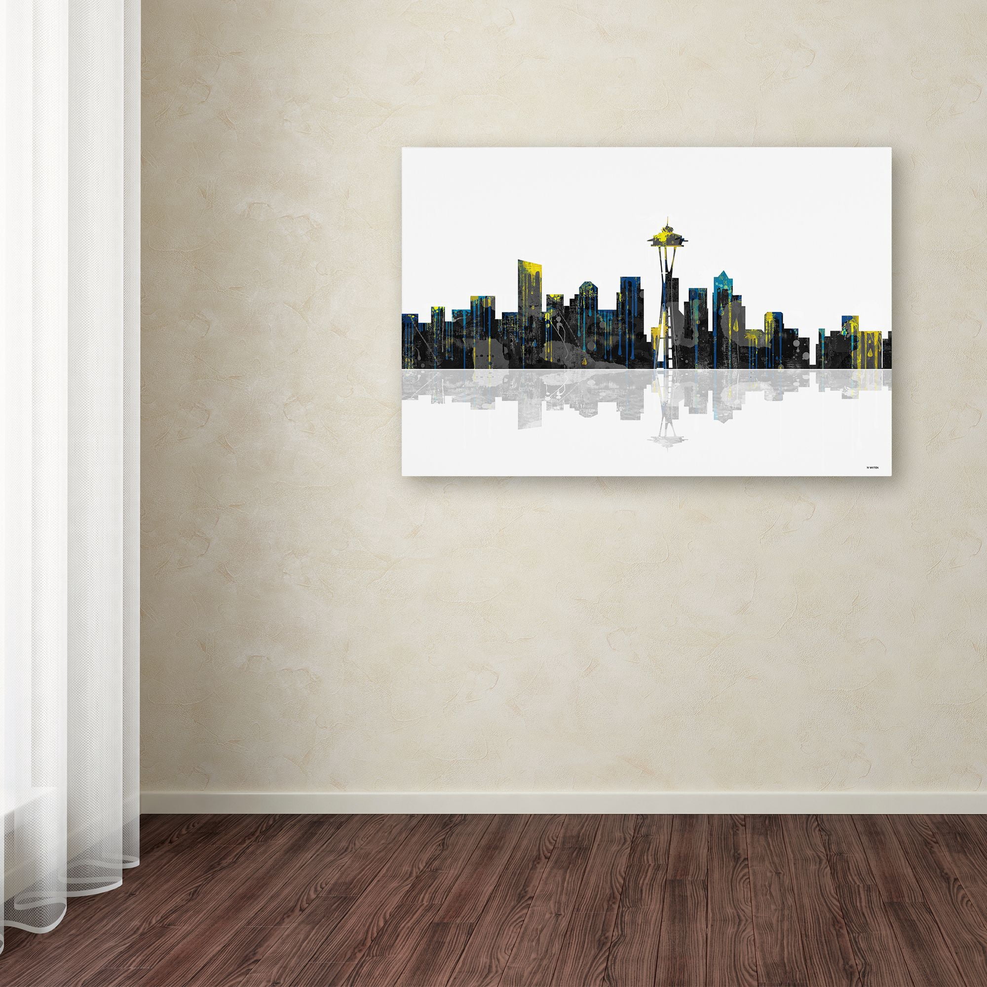 Marlene Watson "Seattle Washington Skyline" Canvas Art