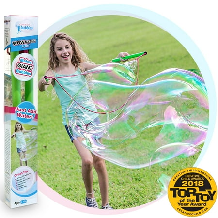 Jumbo Bubble Set WOWmazing Kit 3-Piece Set | Incl. Big Bubble Wand, Giant Bubble Concentrate and Tips and Trick Booklet | Outdoor Toy for Kids, B ()