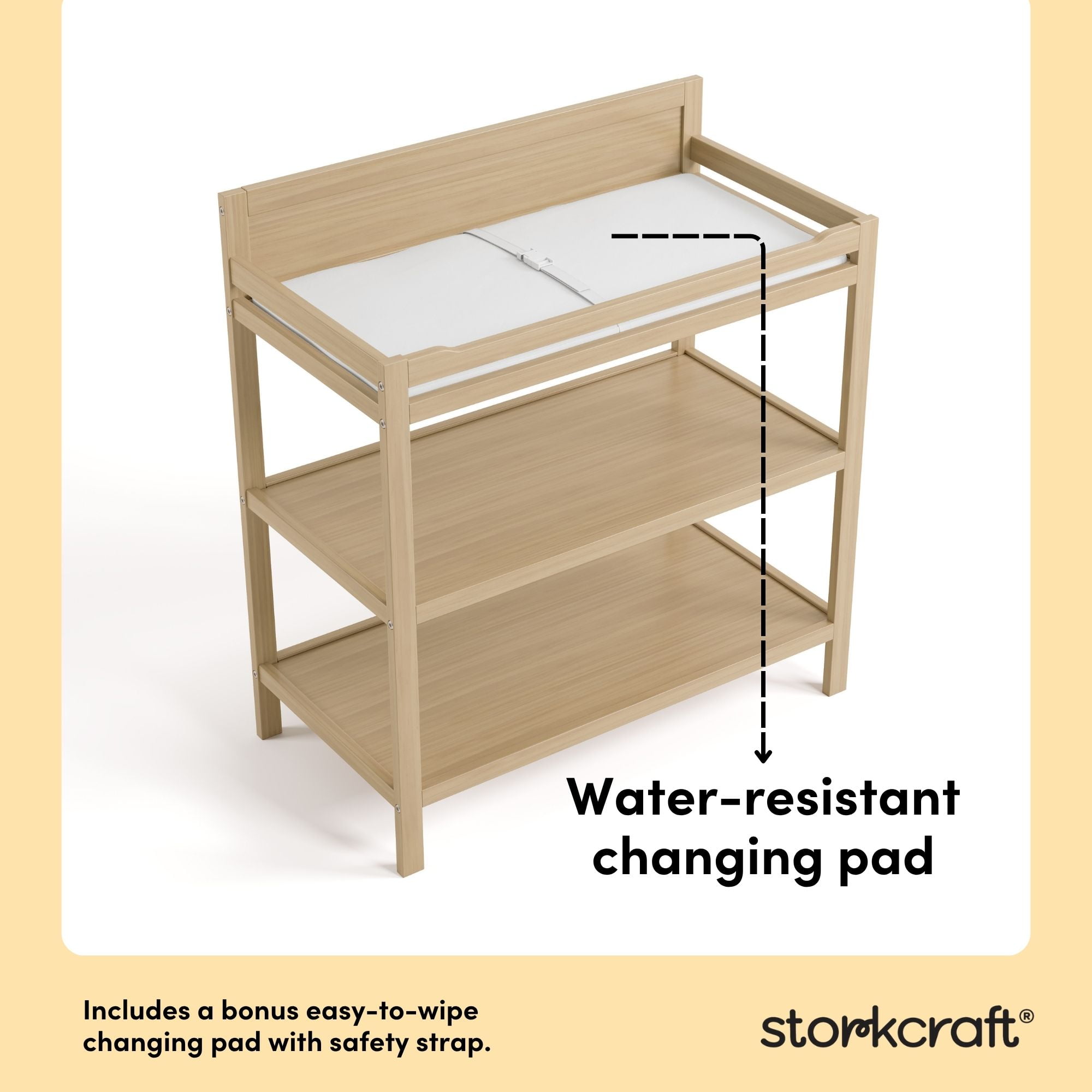 Storkcraft Alpine Infant Changing Table with Changing Pad, Driftwood