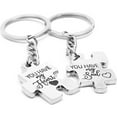 thumbnail image 5 of 12 Pack Puzzle Piece Keychains for Couples Lovers Birthday, His and Her Anniversary Gift, Silver, 6 Designs, 1.2 x 3.3 in, 5 of 5