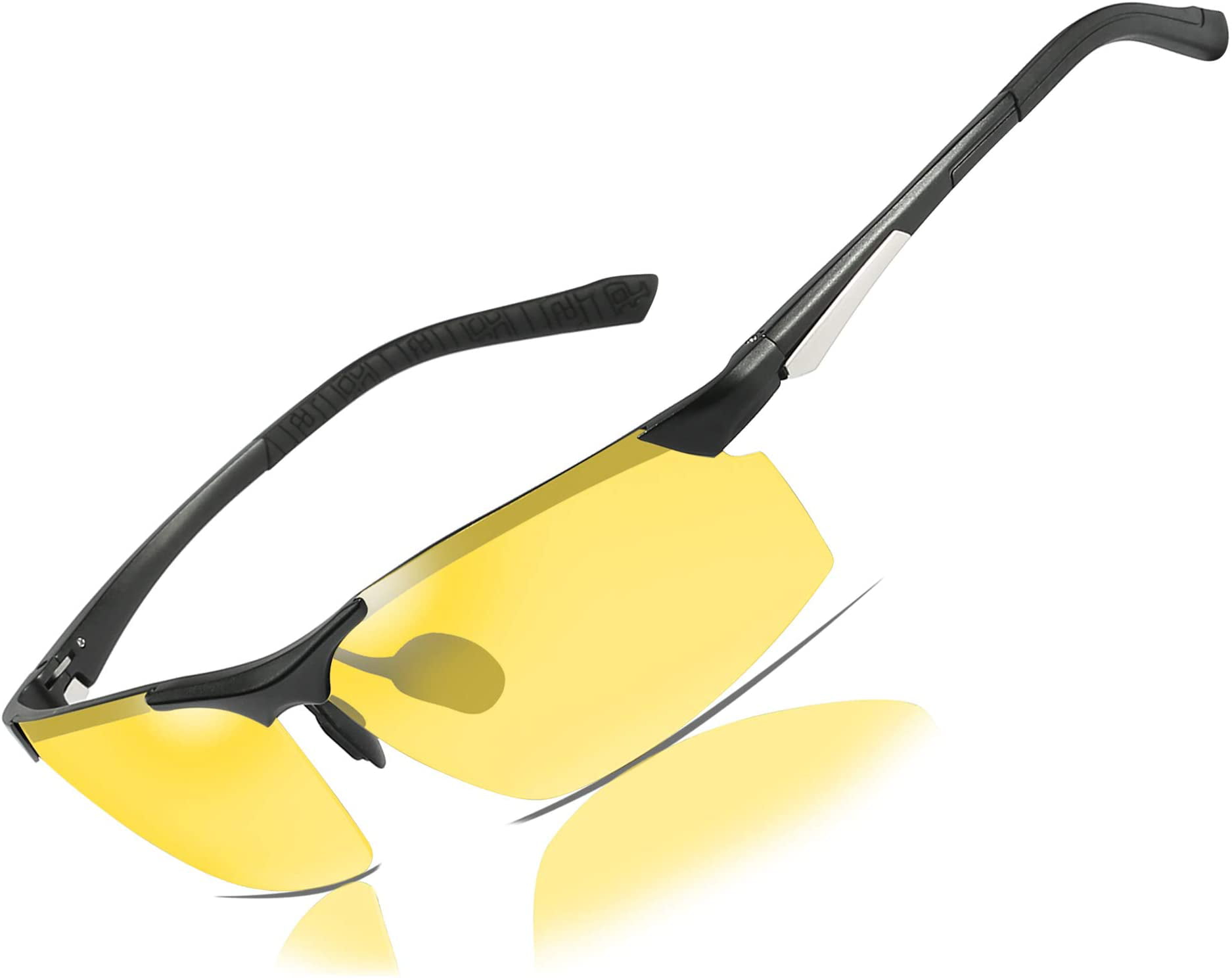 Mens HD Polarized Glasses for Driving Fishing Shooting Aviator Anti Glare Alleviate Eye Fatigue Safety Nightguide Sunglasses 