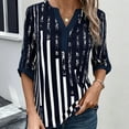 thumbnail image 5 of Fesfesfes Women Tops Ladies Casual Summer New Dual-patch Collision Color Elbow Length Sleeve Shirt Women Tops Short-sleeved V-neck Tops / Shirts Gym Tops XL(US:10), 5 of 6