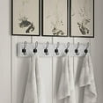 thumbnail image 5 of Whitewash Solid Wood Wall Mounted Coat Rack with Shelf, 7 Hooks, 34" Long - Kitchen, Mudroom, Entryway, Bathroom - Includes Mounting Hardware, Coat Hanger, Dog Leash Hooks, Towel Rack, 5 of 6