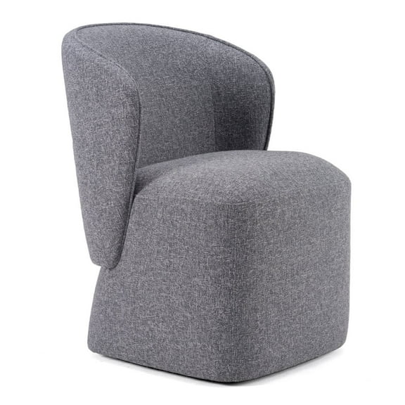 Modrest Souza - Modern Grey Fabric Swivel Dining Chair
