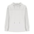 thumbnail image 6 of YUTK Sweaters for Women 3/4 Sleeve Tops - Womens Hoodies Casual Knit Long Sleeve Drawstring Pullover Sweatshirts Lightweight Hooded White Xl, 6 of 8