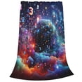 thumbnail image 2 of Fotbe Outer Space Floating Numbers And Letters Manta de Franela Acolchonada con Estampado, Súper Suave y Esponjosa, Extra Grande para Sofá, Cama, Uso Todo el Año-80"x60", 2 of 7