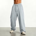 thumbnail image 6 of SAWOBUUN Men's Solid Sweatpants Wide Leg Elastic Waist Drawstring Casual Relaxed Fit Loose Pants, 6 of 6