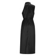 thumbnail image 5 of Oplxuo Women Sleeveless Cocktail Dresses Fall Mock Neck Keyhole Elastic High Waist Evening Party Maxi Wedding Guest Dress, 5 of 7