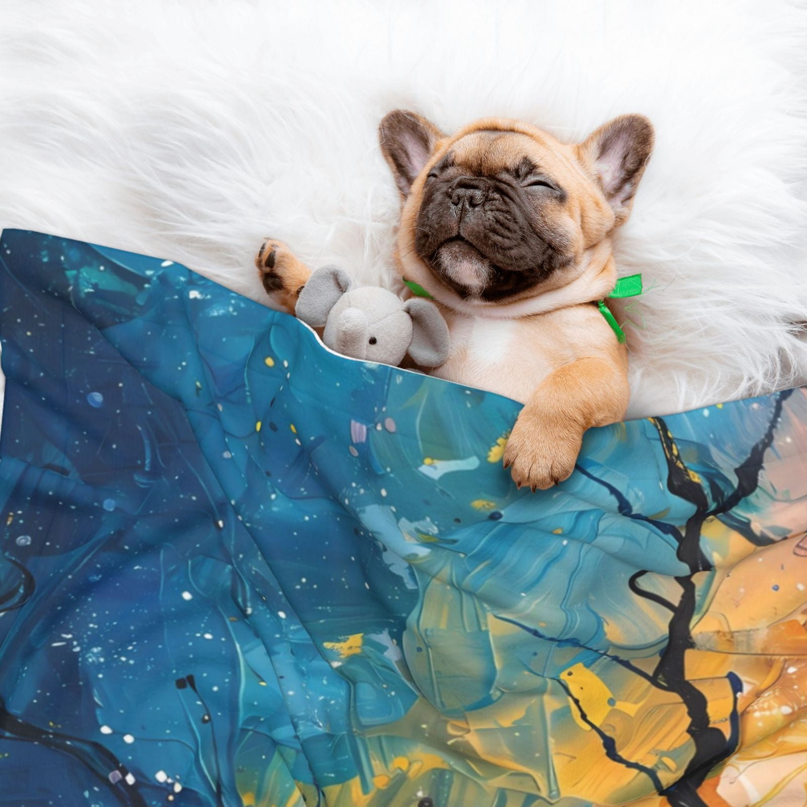 Naloa Abstract Night Sky Tree Dog Blanket, 3 Sizes Cat Blanket for Indoor Cats Large Medium Small Dog Gifts-Small