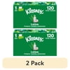 (2 pack) Kleenex Lotion Facial Tissues with Coconut Oil, 1 Flat Box, 120 Tissues per Box, 3-Ply