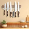 thumbnail image 4 of 16 Inch  Wooden knife rack with 4 Hooks– Professional Wooden Magnetic Knife Strip - Space-Saving Knife Rack for Kitchen Home Tool Organizer, 4 of 6