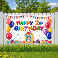 thumbnail image 7 of Colorful Theme Happy Birthday Banner Balloon Decoration Party Backdrop for Kids Party Indoor Decoration Photo Shoot, 7 of 7