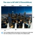thumbnail image 3 of Peel and Stick Wallpaper Aerial View Downtown LA Night Modern Art Wall Mural Decor Self Adhesive and Removable 69in x 98in, 3 of 8