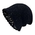 thumbnail image 4 of Ticikt Women Hollow Crochet Slouchy Beanie, Lightweight Breathable Retro Knit Versatile Sun‑Protective Crochet Skull Hat for Ladies,Black, 4 of 4