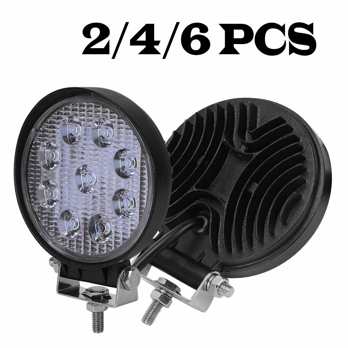 2pcs Car Motorcycle Headlight Spot Fog Lights LED Front Head Lamp 12V 27W ATV US