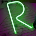 thumbnail image 3 of Letter Neon Lights, LED Neon Night Light Neon Lights Wall Decorative Night Light for Kids Bedroom Battery USB Operated Green, 3 of 8