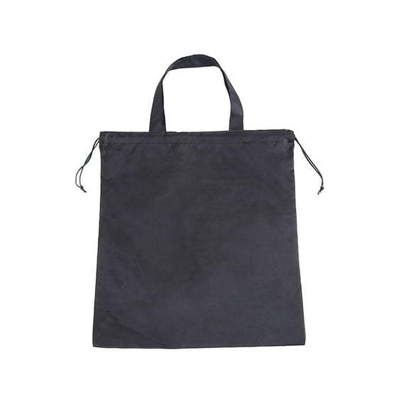 KALLORY 2Pcs 13X15in Black Polyester Reusable Foldable Grocery Bag with Large Capacity for Adults