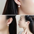 thumbnail image 2 of 925 Silver White Pearl Women Drop Earring Elegant Anniversary Jewelry A Pair, 2 of 6