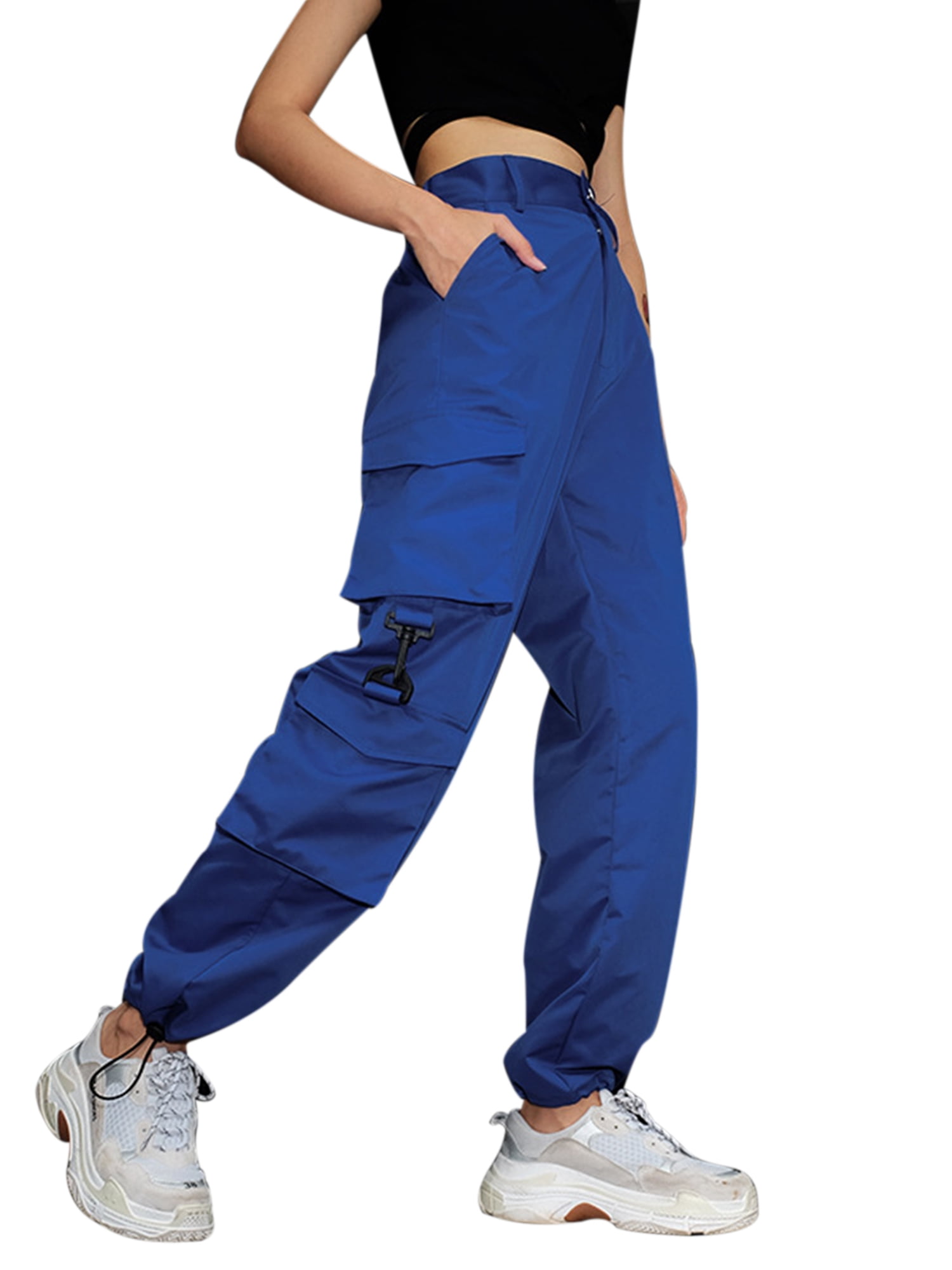 Women's Cinch Bottom Cargo Jogger Pants 