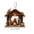 thumbnail image 3 of AuroraX Mini Nativity Scene Sets for Car Decor,Acrylic Vintage Hanging 2 Pcs Ornament Outdoor Christmas Decor, 3 of 8