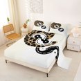 thumbnail image 2 of spefrowx Cartoon Lucky 8 Ball King Sheets for Girls, Brown Leopard Print Bedding, 4 Pieces, 1 Flat Sheet, 1 Fitted Sheet and 2 Pillowcases, 2 of 6