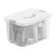 thumbnail image 5 of Caja de almacenamiento con tapa desmontable y asa transparente, de plástico, portátil, para ropa, juguetes, artículos para el hogar, 5 of 8