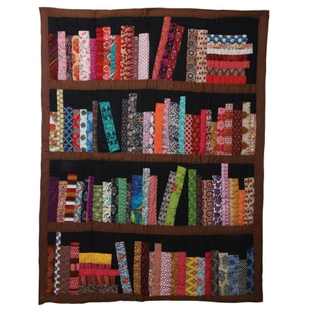 America Quilted Throw - Library Books Quilted Throw Blanket - 100% Cotton 50