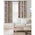 thumbnail image 2 of Vintage Boho Blackout Curtains, Light Blocking Print Window Curtains, Abstract Retro Geometric Striped Beige Thermal Insulated Window Drapes for Living Room Kitchen Cafe 2 Panels, 104"W x 72"L, 2 of 9