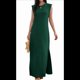 thumbnail image 2 of Vestido Maxi de Verano 2025 para Mujer, Informal, Holgado, con Abertura, Sin Arrugas, , con Cuello Redondo y Bolsillos, Verde Oscuro L, 2 of 9