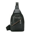 thumbnail image 5 of Xfvqtps Mens Crossbody Bags with Earphone Hole Multiple Compartments Large Capacity Adjustable Shoulder Strap Fashion Retro Style Leather Shoulder Bags Black, 5 of 6