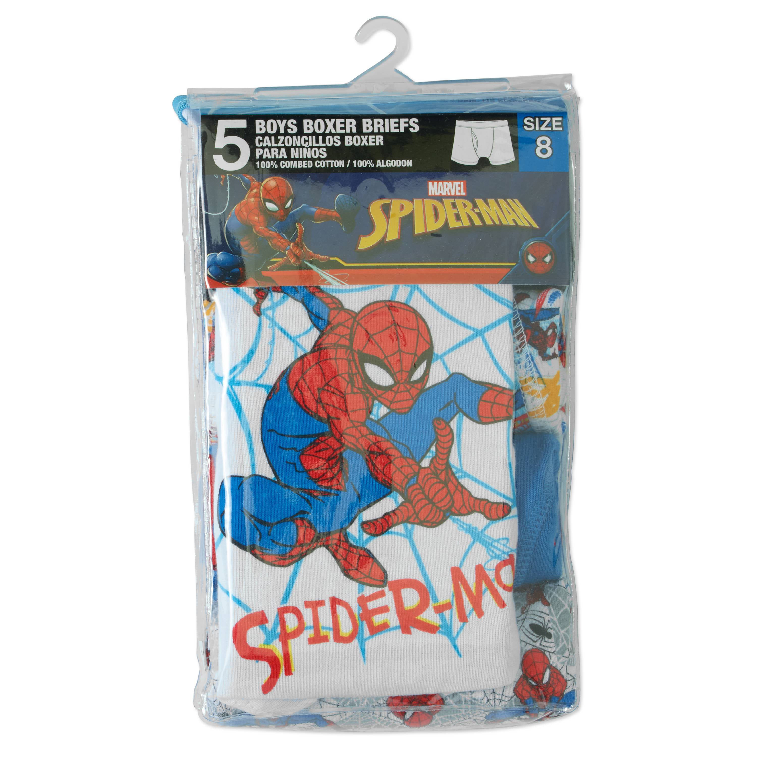 Spiderman Boys' Boxer Briefs, 5 Pack 