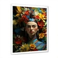 thumbnail image 2 of Designart "Spirit of Frida in Mexican Woman's Photo I" People Framed Wall Art - Global Yellow Mexican Art Hallway Framed Wall Art Decor, 2 of 6