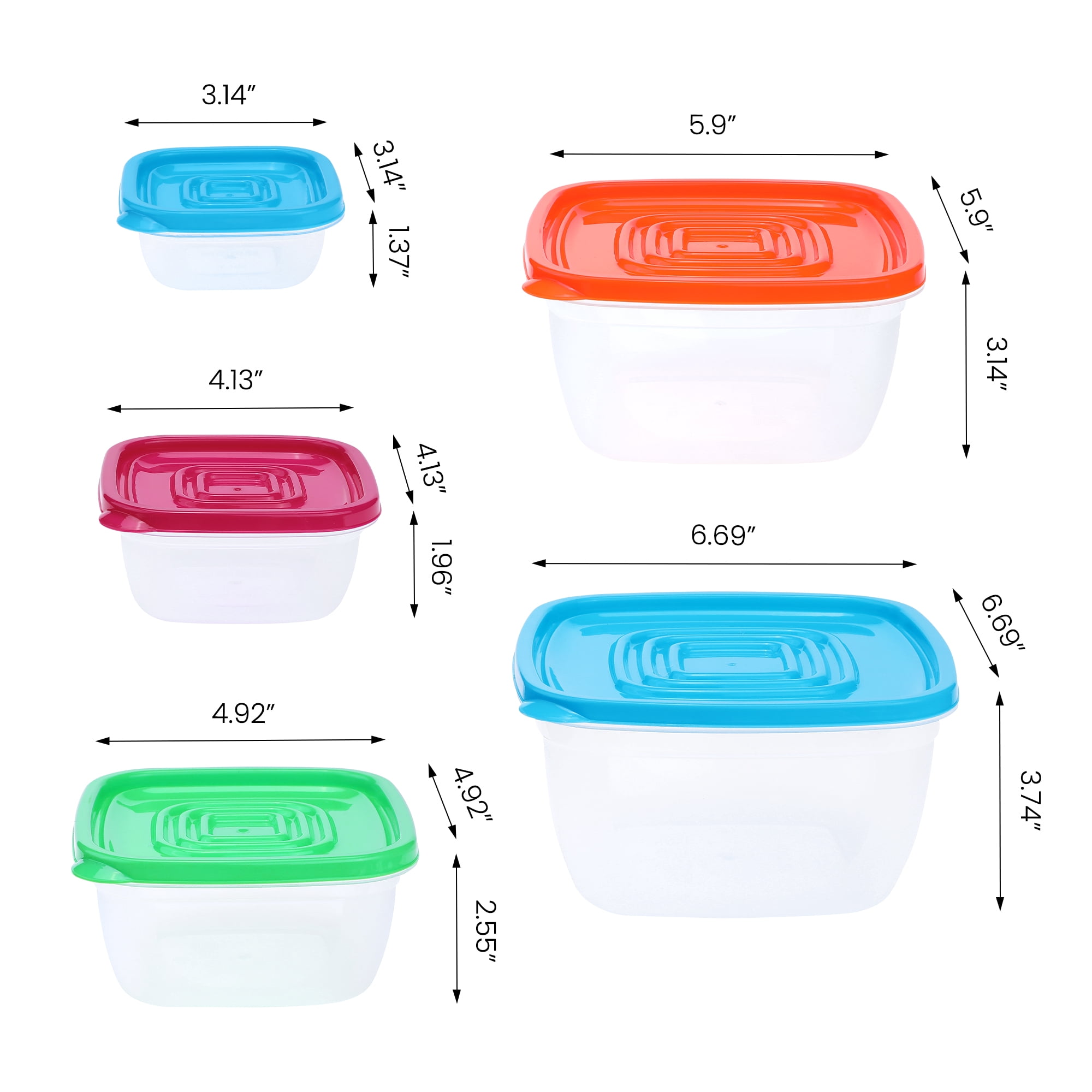 Unique Bargains Food Storage Containers Lunch Box Square 10 Packs