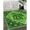 thumbnail image 3 of Ahgly Company Machine Washable Indoor Round Transitional Deep Emerald Green Area Rugs, 8' Round, 3 of 7